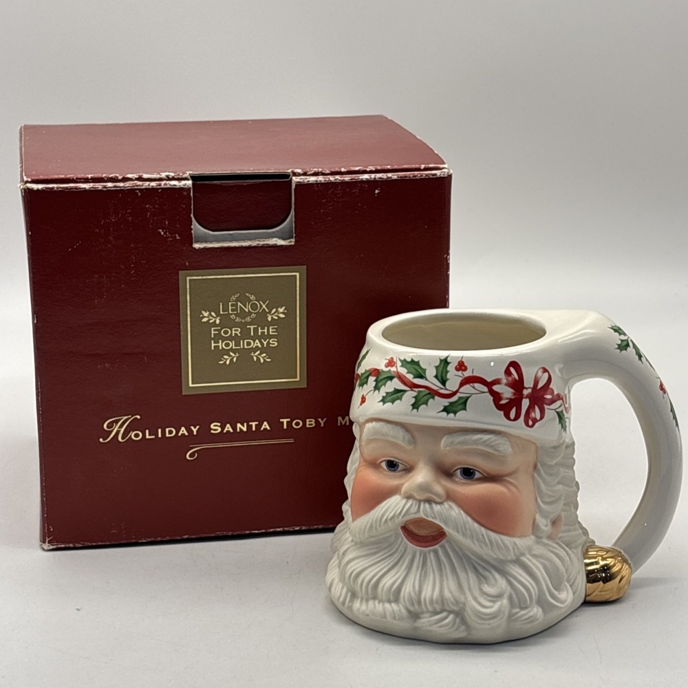 Vintage Lenox Holiday Santa Toby Mug New in box